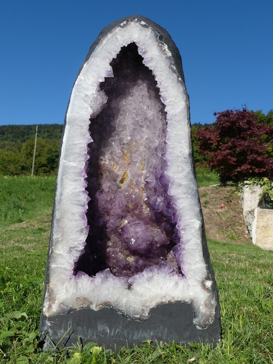 Grande géode d'Améthyste brut 65 cm du brésil - Pierre brut violette lithothérapie