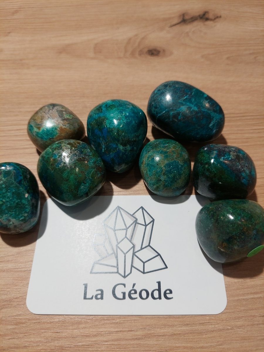 Pierre roulée de Chrysocolle, Boutique suisse de pierres & minéraux du monde