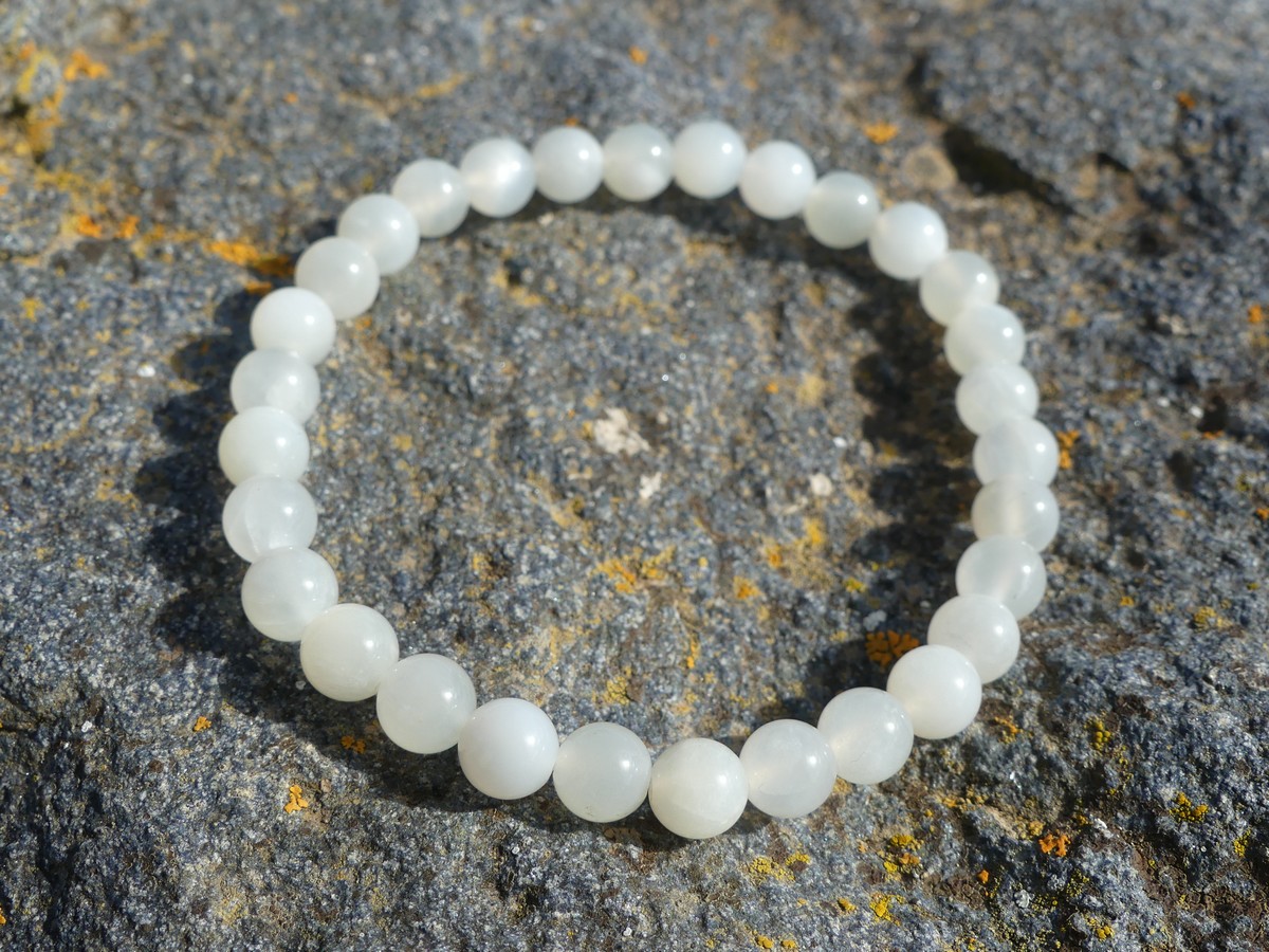 Bracelet Labradorite blanche, lithothérapie, pierre naturelle semi précieuse