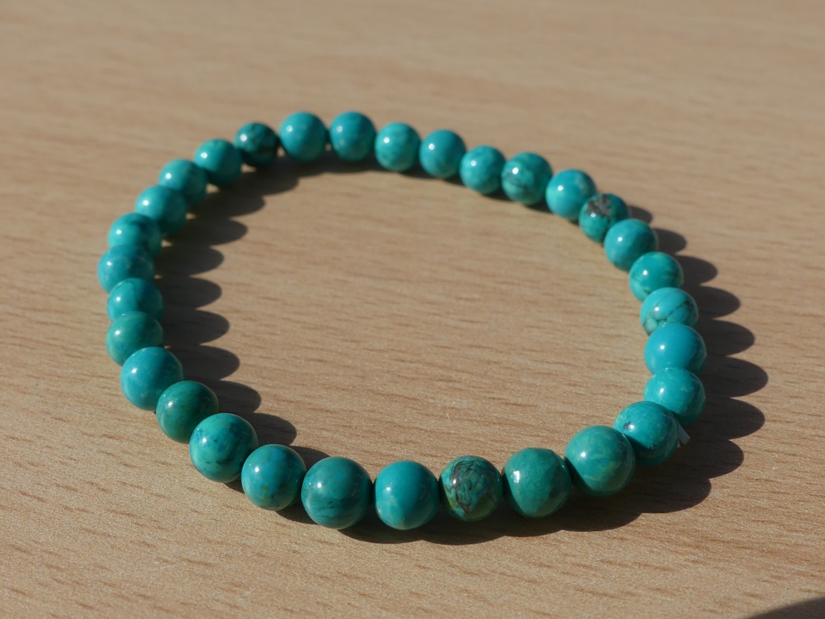 Bracelet Turquoise de Chine, lithothérapie, pierre naturelle semi précieuse