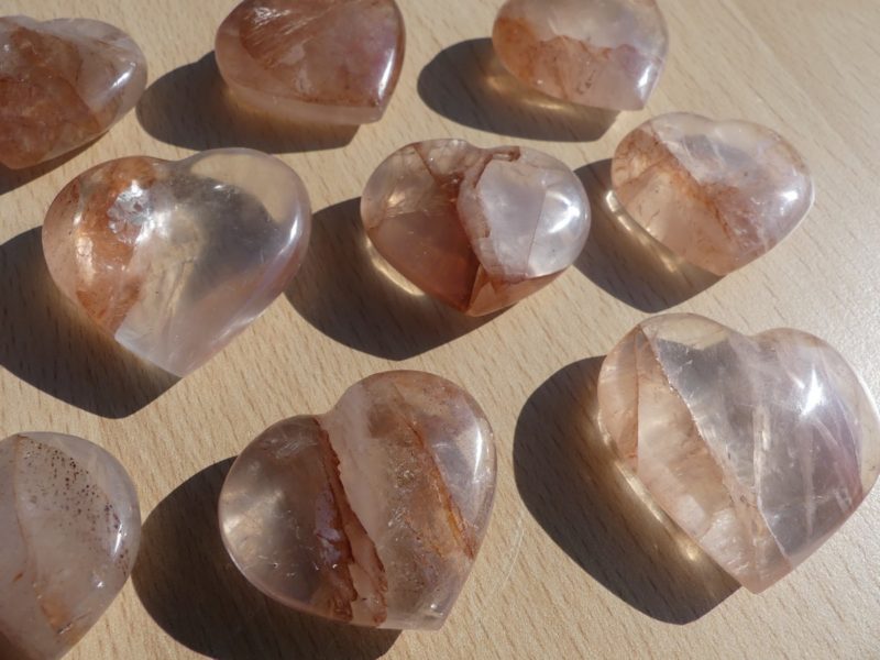 Cœurs Quartz hématoïde de Madagascar - Pierres lithothérapie