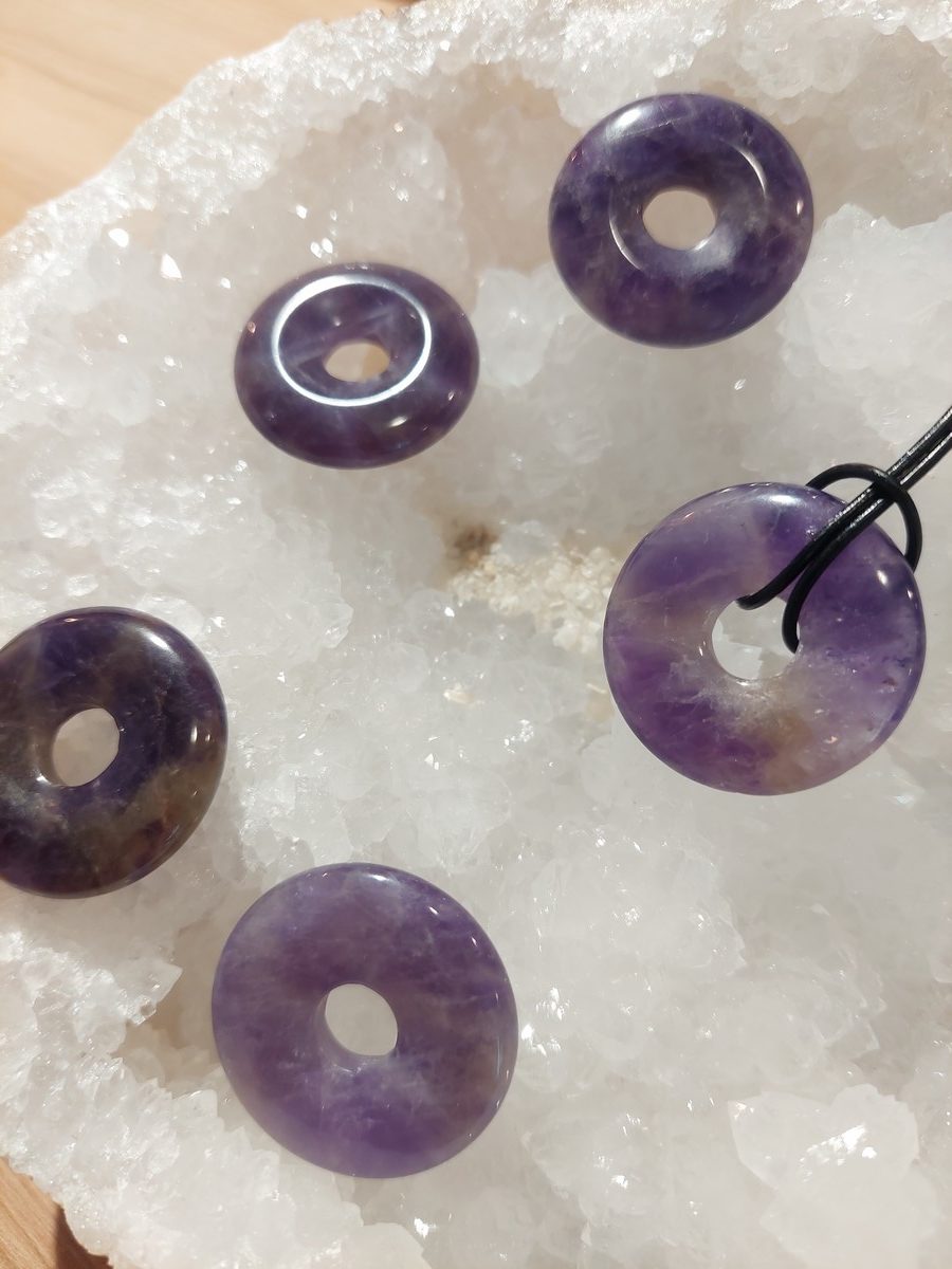 Pendentif donut en améthyste | Boutique Suisse La Geode