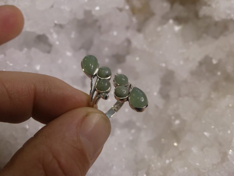 Bague réglable en Aventurine - Vertus, Lithothérapie, pierre semi précieuse