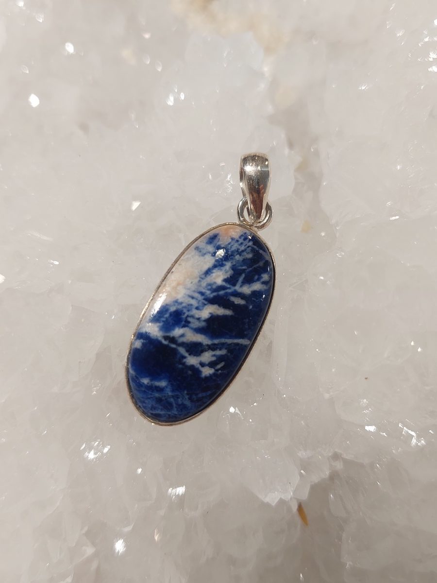 Pendentif en Sodalite et argent | Boutique Suisse La Geode