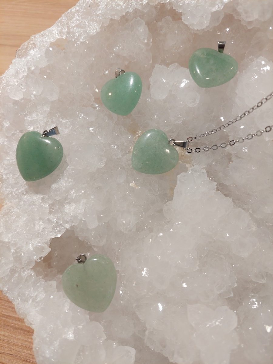 Pendentif cœur en Aventurine | Boutique suisse de minéraux du monde