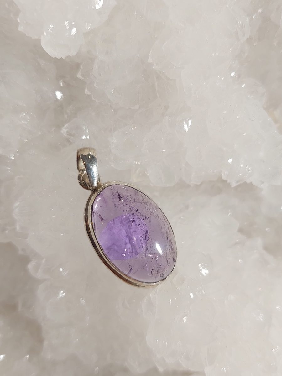 Pendentif en améthyste et argent| Boutique Suisse La Géode