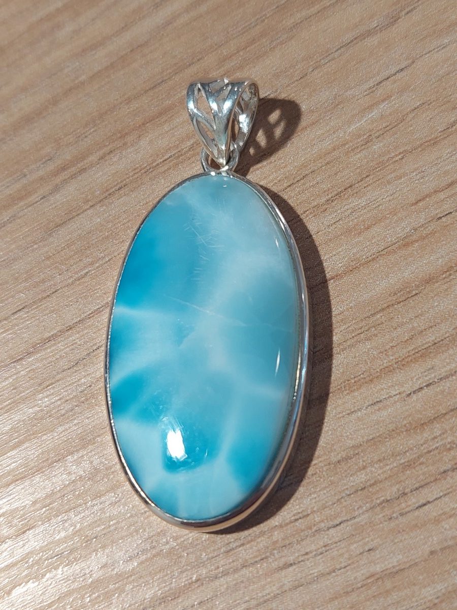 Pendentif en larimar et argent | Boutique Suisse La Géode