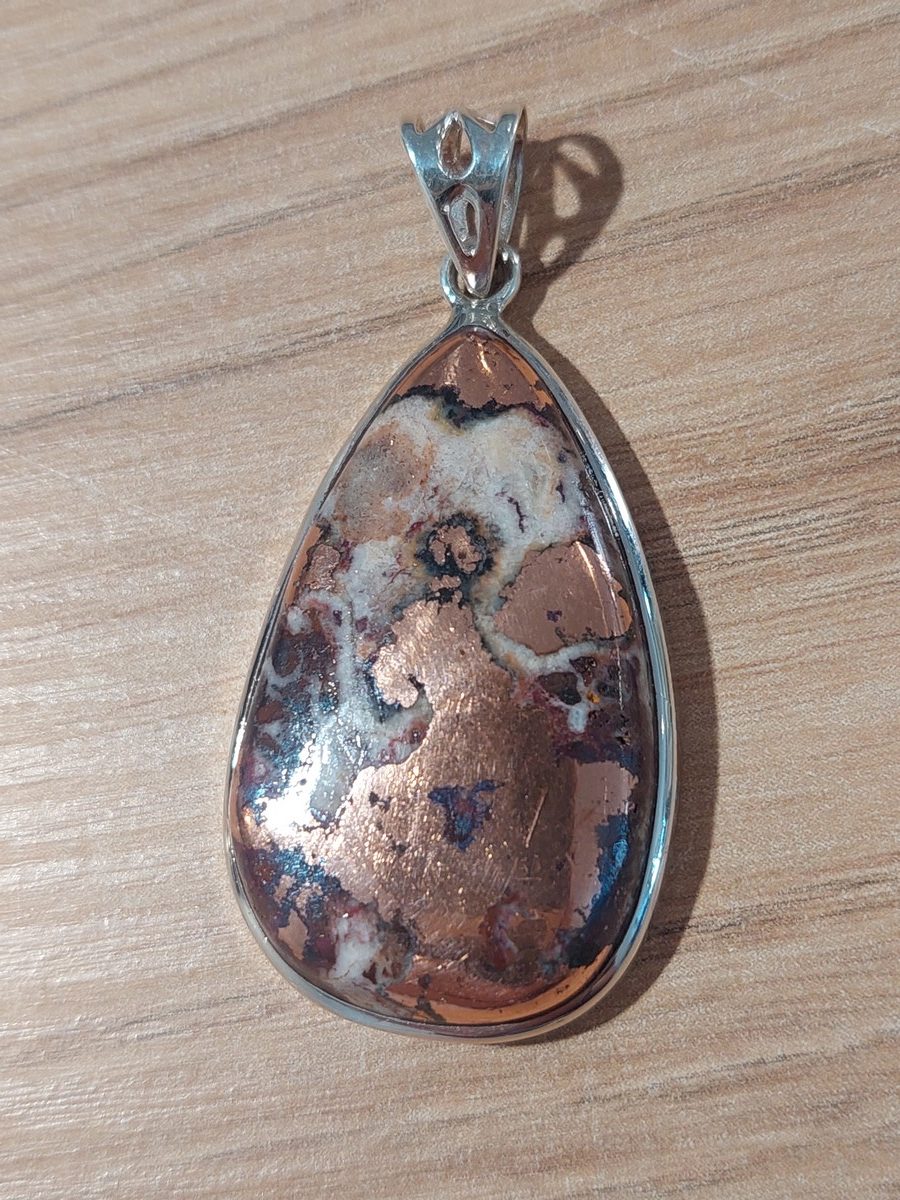 Pendentif en Cuivre natif et argent | Boutique Suisse La Géode