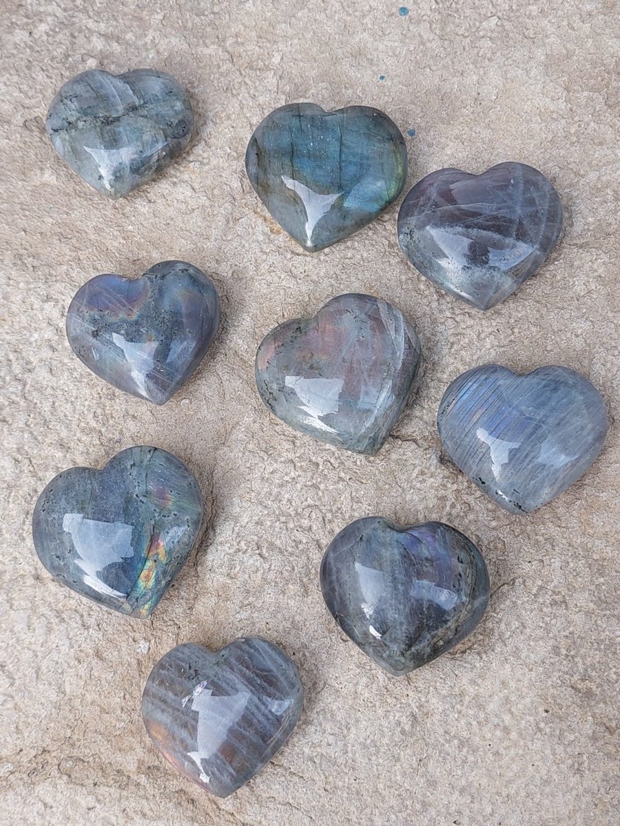 Coeur de Labradorite, lithothérapie | Boutique suisse de pierres & minéraux du monde