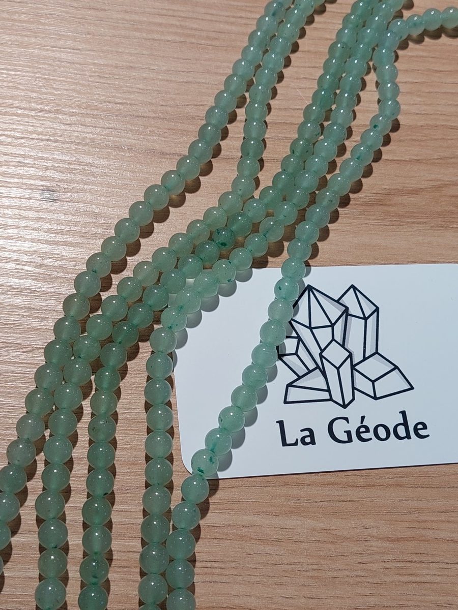 Fil de perles rondes en Aventurine verte 6 mm | Boutique suisse de pierres du monde & lithothérapie