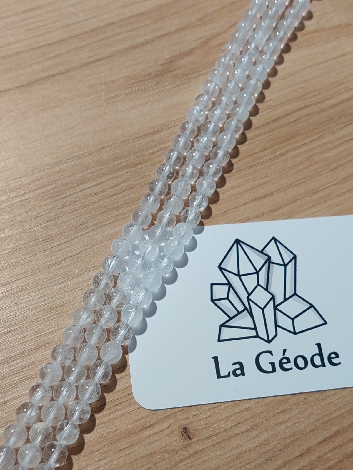 Fil de perles rondes en Quartz 6 mm | Boutique suisse de pierres du monde & lithothérapie