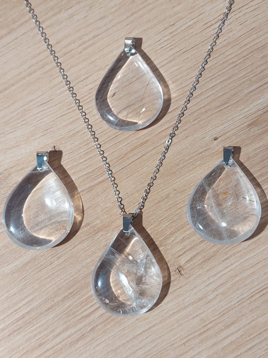 Pendentif en Quartz - Vertus, Lithothérapie, Détermination, Equilibre, Harmonie, pierre semi précieuse