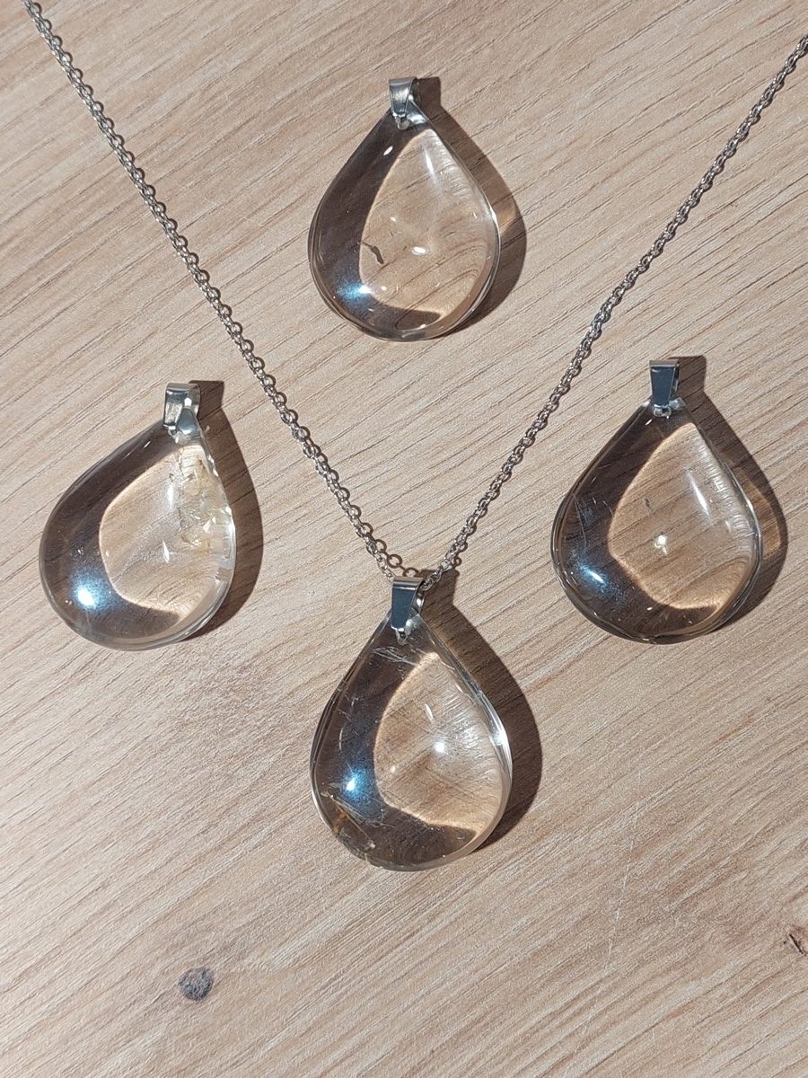 Pendentif en Quartz - Vertus, Lithothérapie, Détermination, Equilibre, Harmonie, pierre semi précieuse
