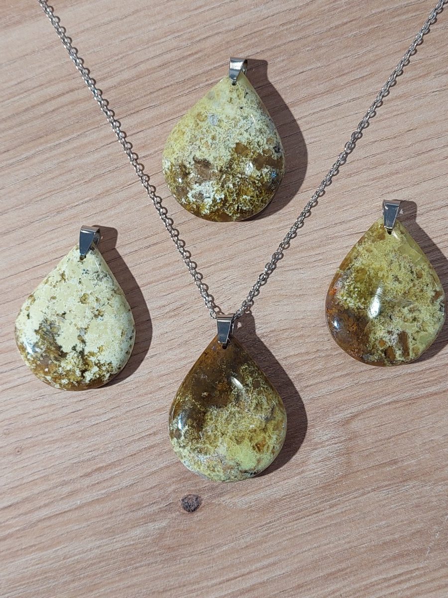 Pendentif en Opale verte - Vertus, Lithothérapie, Détermination, Equilibre, Harmonie, pierre semi précieuse