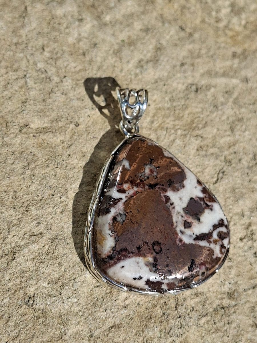 Pendentif en Cuivre natif et argent 925