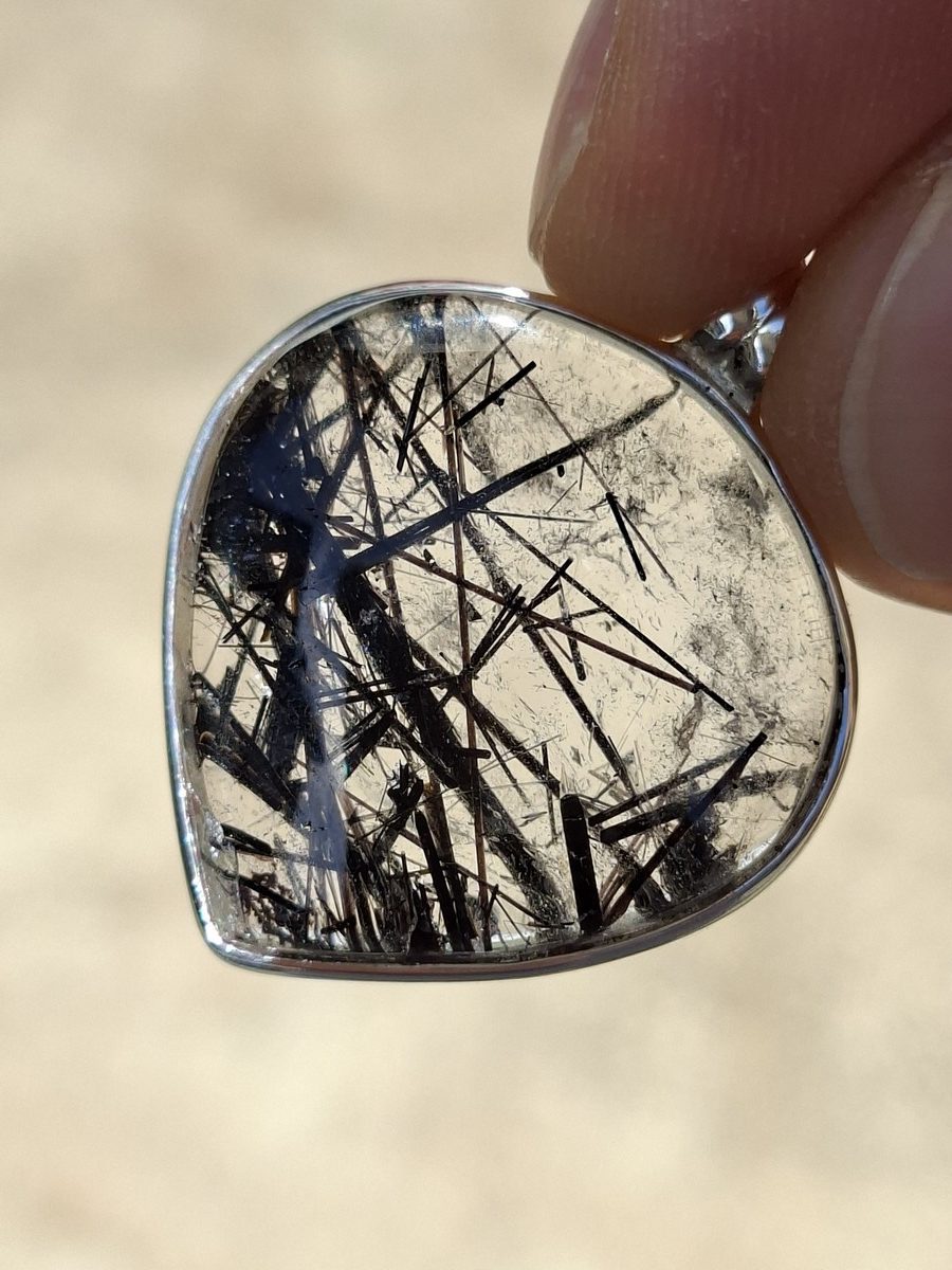 Pendentif en Quartz tourmaline et argent 925 | Boutique Suisse La Géode