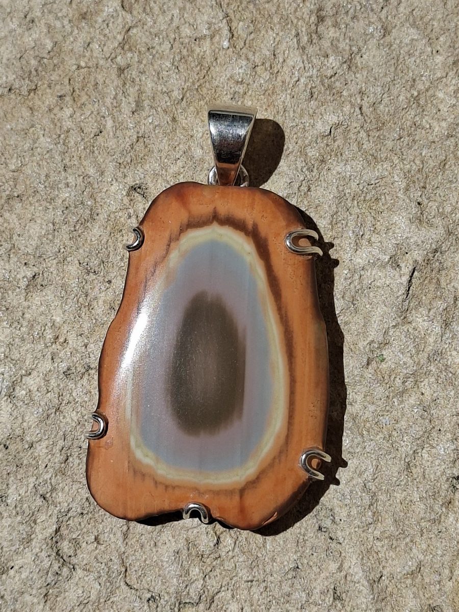 Pendentif en Jaspe impériale et argent 925 | Boutique Suisse La Géode
