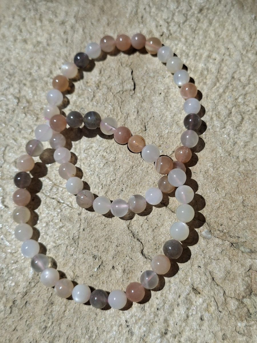Bracelet en Pierre de lune multicolore 6 mm