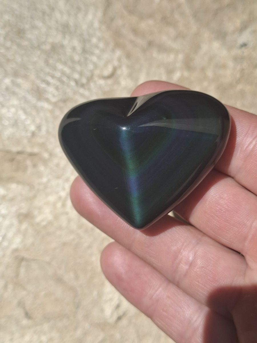 Pierre polie d'Obsidienne arc-en-ciel du Mexique| Boutique suisse Lithothérapie & minéraux du monde