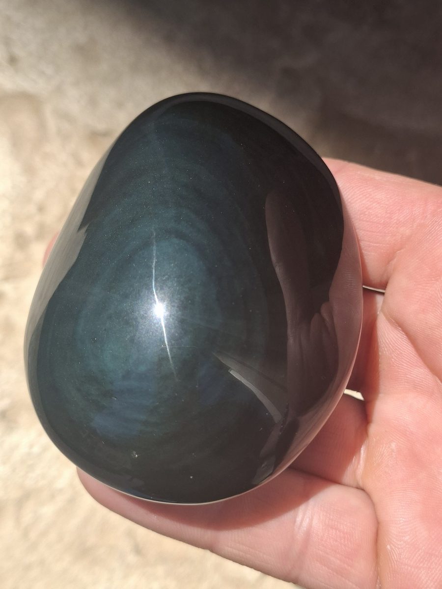 Pierre polie d'Obsidienne arc-en-ciel du Mexique| Boutique suisse Lithothérapie & minéraux du monde