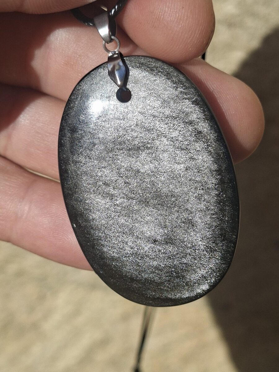 Pendentif en Obsidienne dorée